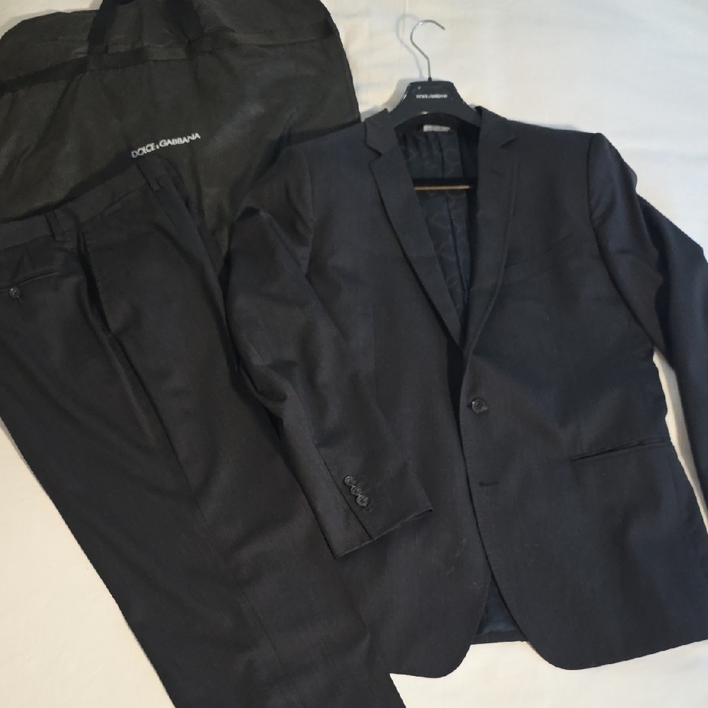 Dolce & Gabbana Single Breasted 2 Button Men's Suit, IT 54, 44 US Charcoal